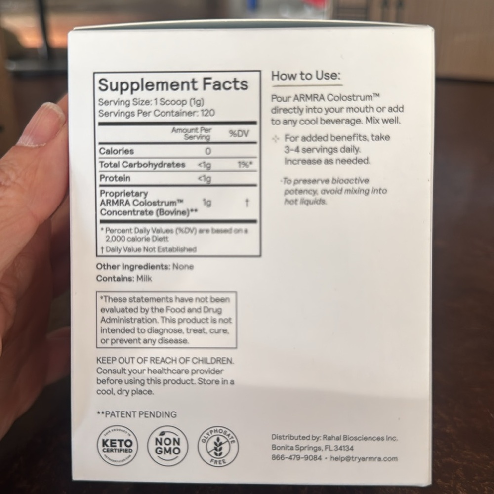 ARMRA Colostrum Health Revival 120 servings unflavored 4.3oz - Picture 3 of 3